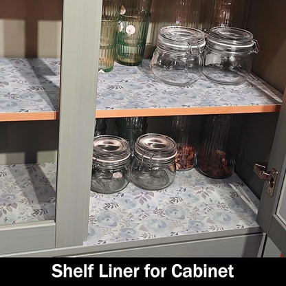 Blue Floral Shelf and Drawer Liner - Image 3