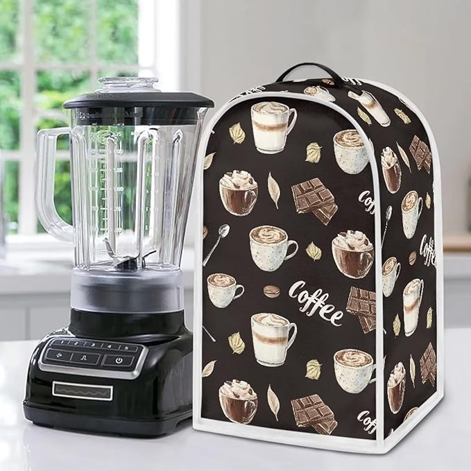 Coffee Chocolate Print Blender Dust Cover, Stand Mixer or Coffee Maker - Image 5