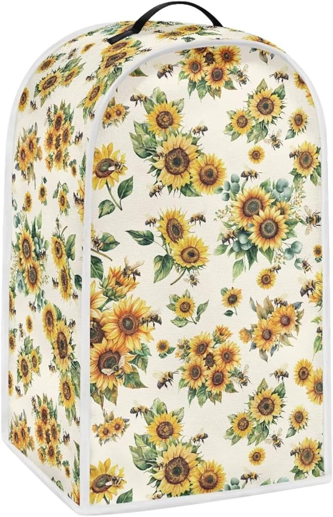 Talayituse Sunflower Bee Print Blender Dust Cover, Fingerprint Protection Cover - Image 2
