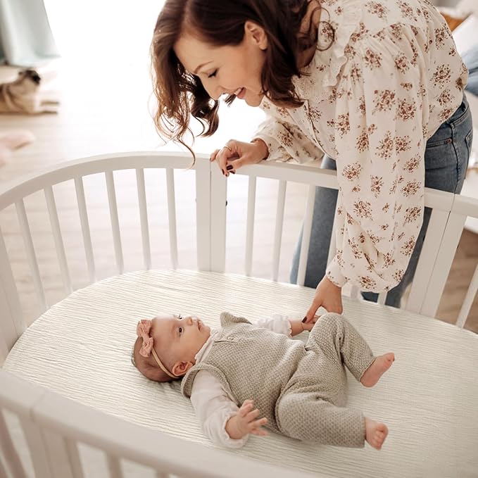 lulumoon Baby Muslin Bassinet Sheets: Cotton Bassinet Sheets Neutral - Image 9