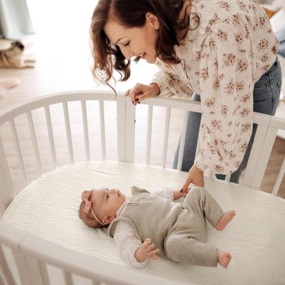 lulumoon Baby Muslin Bassinet Sheets: Cotton Bassinet Sheets Neutral - Image 9