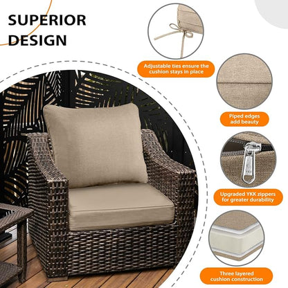 Sundale Outdoor Olefin Deep Seat Cushion, Patio Chair Cushion and Pillow - Image 4