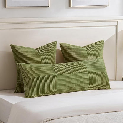 Fancy Homi 2 Packs Moss Green Decorative Throw Pillow Covers 22x22 Inch - Image 5
