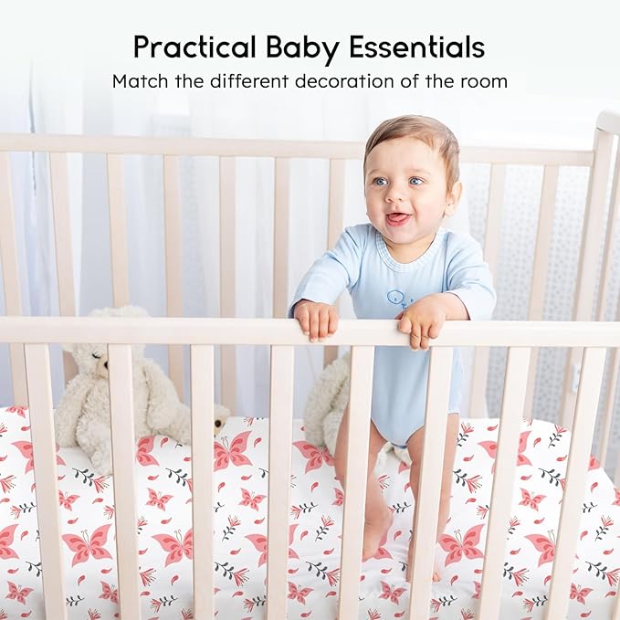 Yoofoss Baby Crib Sheets for Boys Girls, Fitted Crib Sheet 2 Pack for Standard - Image 6
