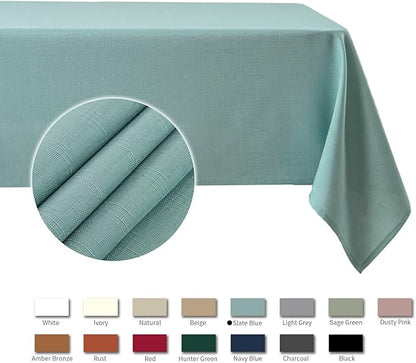 maxmill Square Tablecloth Slubby Texture Stain Resistant Waterproof Wrinkle - Image 4