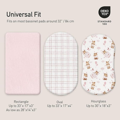 Gllquen Baby Muslin Bassinet Sheets 3 Pack, Breathable Elastic Cozy Fitted - Image 4