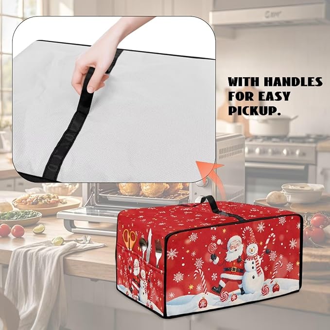Christmas Toaster Oven Dust Cover Dustproof Smart Oven Air Fryer Microwave Cover - Image 4