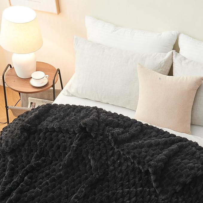 NEWCOSPLAY Super Soft Twin Blanket Black Premium Silky Flannel Fleece 3D Clouds - Image 8