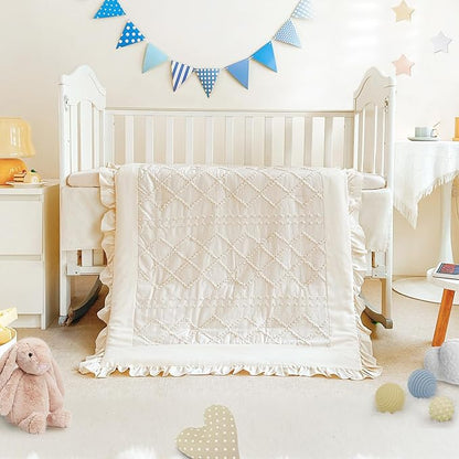 Wowelife Crib Bedding Set for Girls, 3 Pieces Baby Crib Bedding Set Newborn - Image 2
