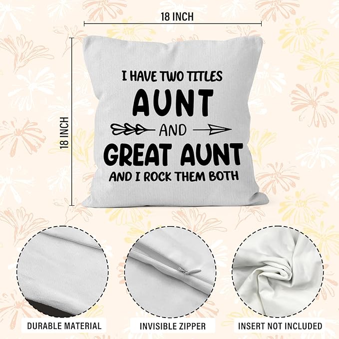 Great Aunt Gifts Throw Pillow Covers 18x18, Christmas Great Aunt Auntie - Image 7