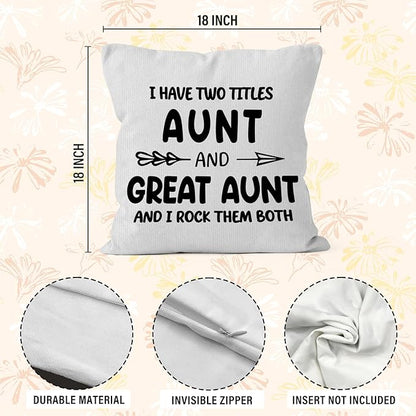 Great Aunt Gifts Throw Pillow Covers 18x18, Christmas Great Aunt Auntie - Image 7