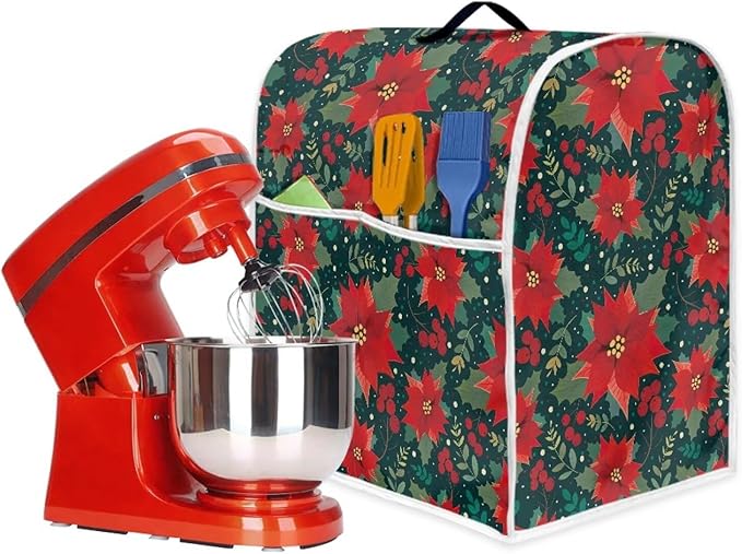 Christmas Stand Mixer Cover Dust Protective Poinsettia Stand Mixer Covers - Image 4
