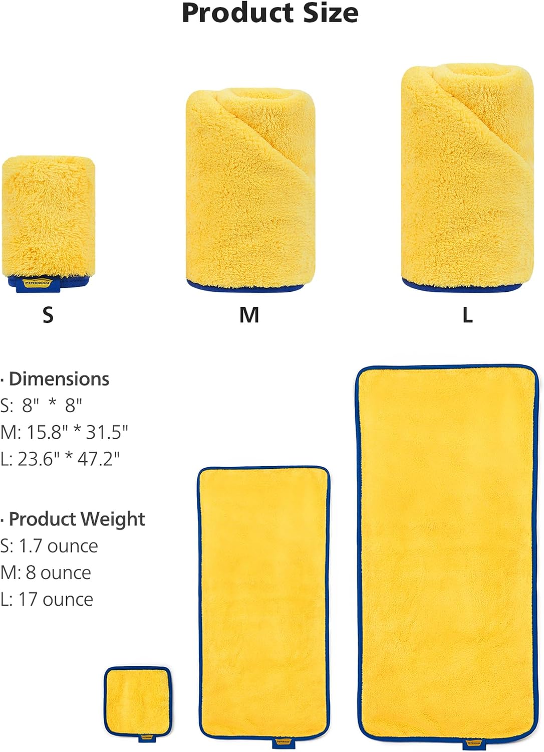 pethroom ultra absorbent pet towel | quick-drying, soft, front angle view