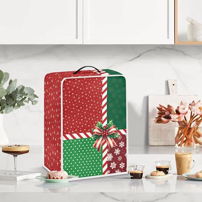 Coffee Maker Cover Christmas Holiday Dust Resistant Small Kitchen Appliance - Image 3
