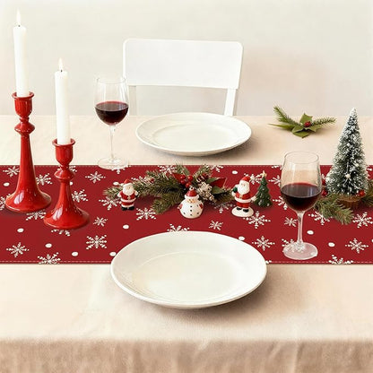 OTOSTAR Truck Christmas Tree Let It Snow Christmas Table Runner, Xmas Seasonal - Image 4