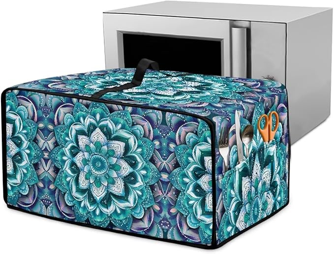 Boho Mandala Lotus Flower Print Microwave Oven Dust Cover by HwzdsyxlCreativeHomeDecor