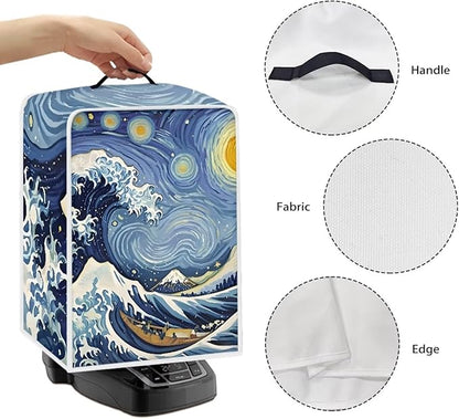 Starry Night Great Wave Print Coffee Maker Covers - Image 5
