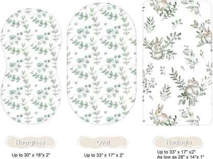 Bassinet Sheets for Baby Girls Boys 2 Pack, Fitted Baby Mattress Sheet for - Image 2