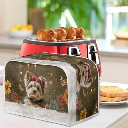 Yorkshire Terrier Printed Toaster Oven Cover 2 Slice Daisy Printed Bread Maker - Image 3