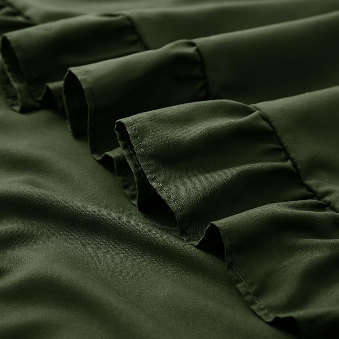 KKJIAF Ruffle Pillow Cases 18x18 Inches, Olive Green Square Ruffled Pillow - Image 7