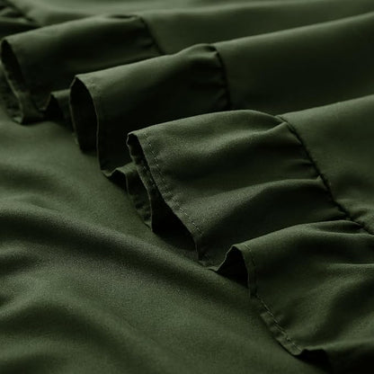 KKJIAF Ruffle Pillow Cases 24x24 Inches, Olive Green Square Ruffled Pillow - Image 7