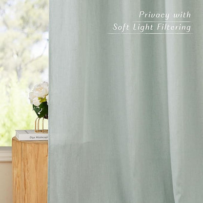 NICETOWN Rustic Linen 144 inch Long Curtains - Image 6