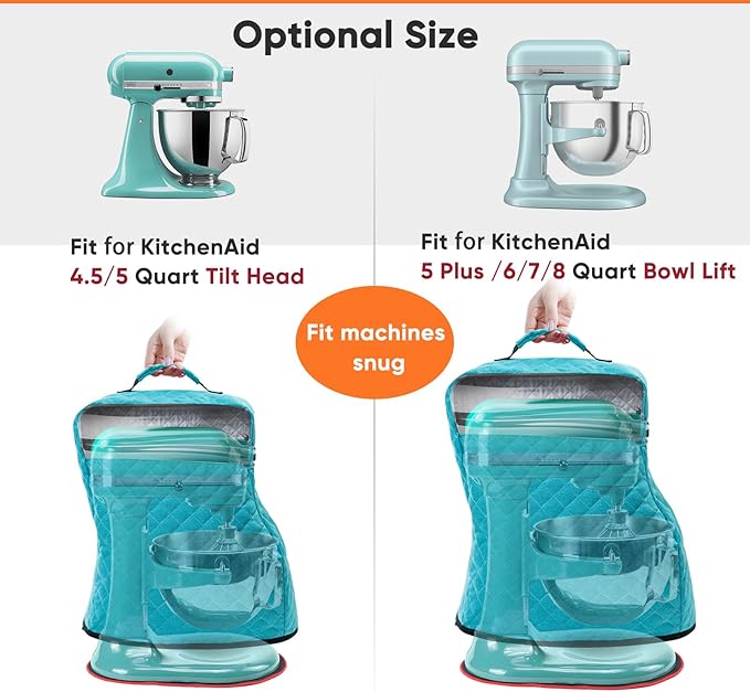 Stand Mixer Cover with Appliance Sliders Compatible with KitchenAd Mixer 6/7/8 - Image 2