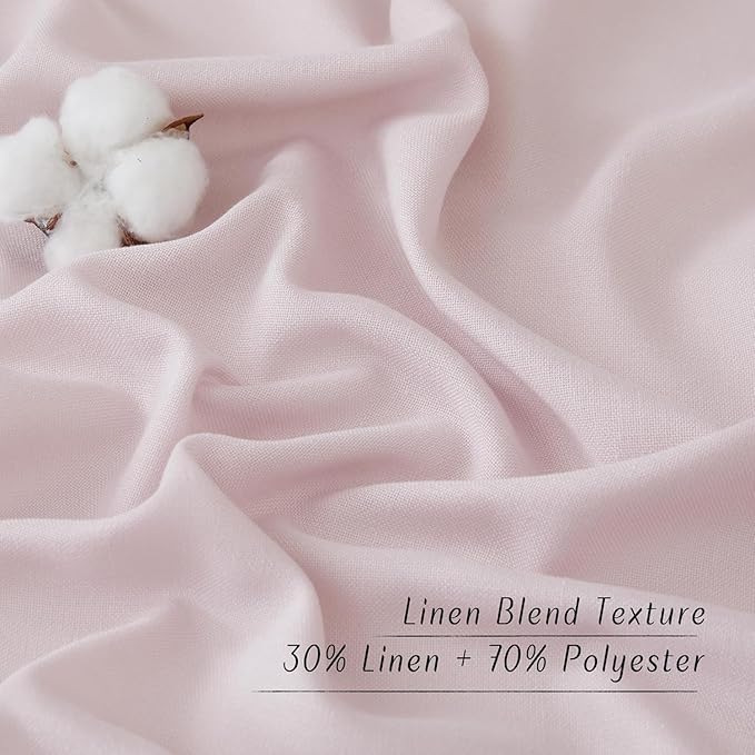 NICETOWN Blush Pink Linen Curtains - Image 5