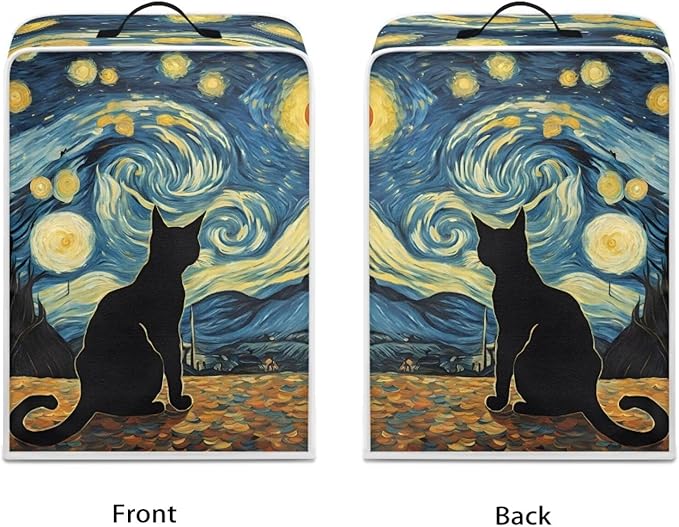 Starry Night Cat Print Coffee Machines Covers - Image 2