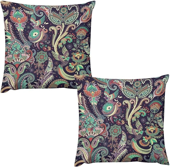 Boho Pillowcases Beautiful Floral Patterns in Traditional Geometric Ethnic Style by AuiMzoo