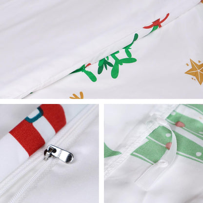 hitime 100% polyester printed christmas duvet cover set showing dimensions