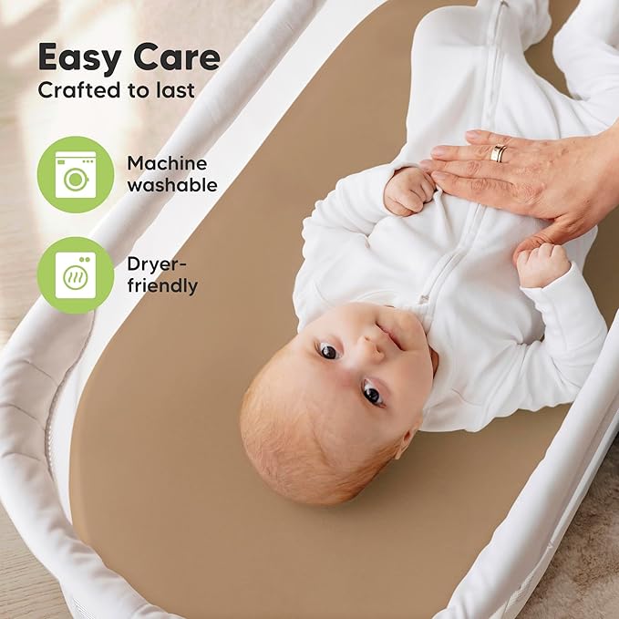 2-Pack Organic Bassinet Sheets for Girls, Boys - Image 7
