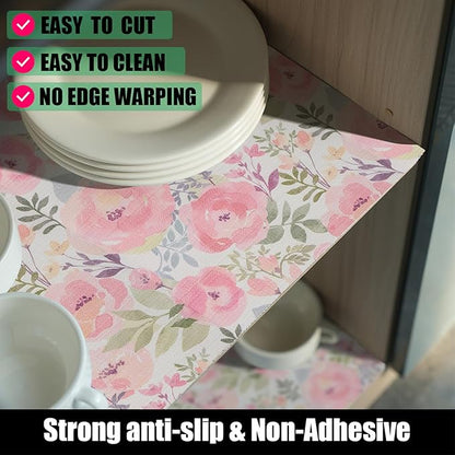 Peach Peony Shelf and Drawer Liner 12IN x 20FT, Non-Adhesive and Strong - Image 2