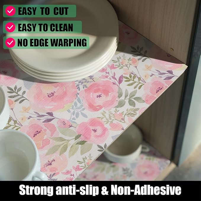 Peach Peony Shelf and Drawer Liner - Image 2