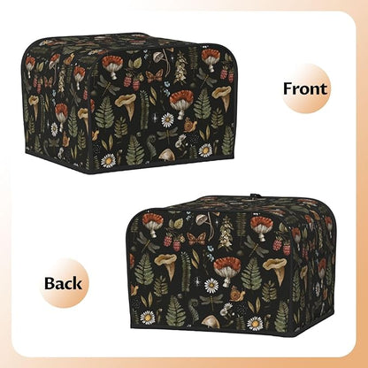 Vintage Witch Leaves Plant Mushroom 4 Slice Toaster Cover, Waterproof Toaster - Image 4