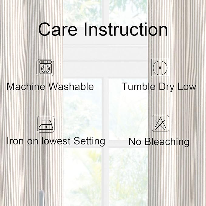 July Joy 3-Piece Cotton Tier Curtains 36 Inches Long Country Kitchen Curtains - Image 6