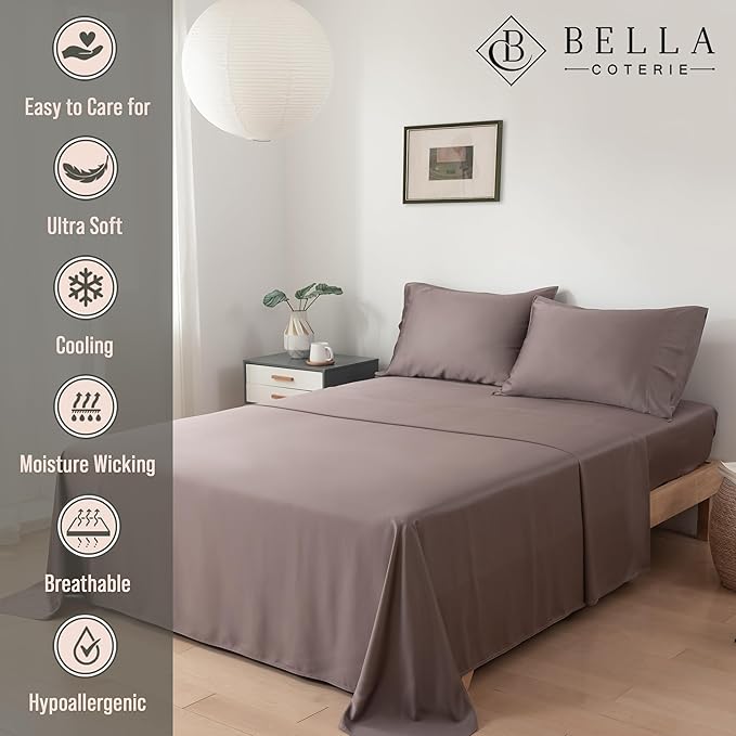 Bella Coterie Luxury Bamboo Viscose Queen Size Sheet Set | 100% Organically - Image 2
