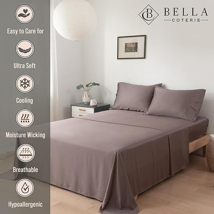 Bella Coterie Luxury Bamboo Viscose Queen Size Sheet Set | 100% Organically - Image 2
