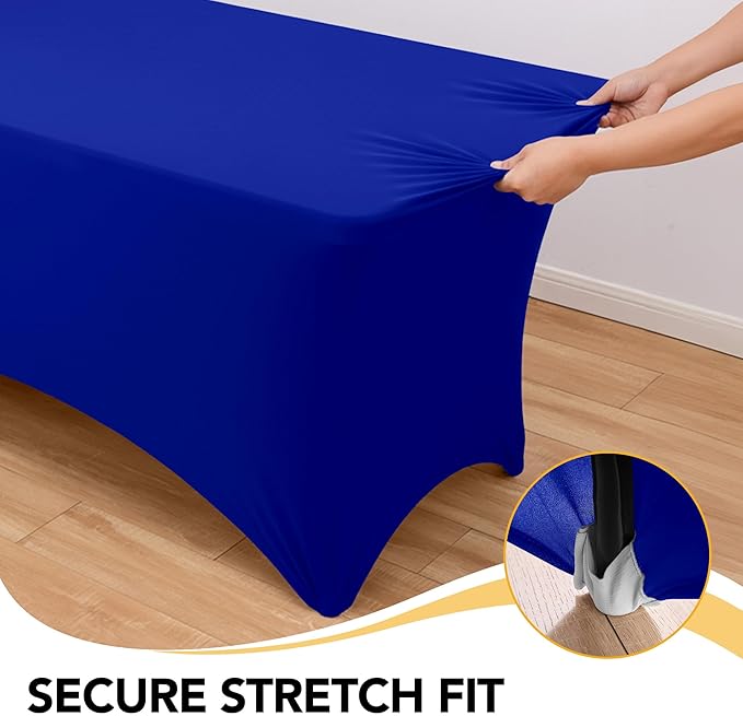 6-Pack Premium Royal Blue Spandex Tablecloths - Image 3