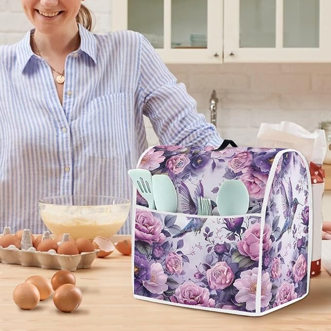 Hummingbird Stand Mixer Cover 6-8 Quart Floral Print Kitchen Appliance Covers - Image 2