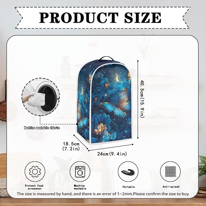 Blue Butterfly Blender Covers for Kitchen Food Processor Cover - Image 6