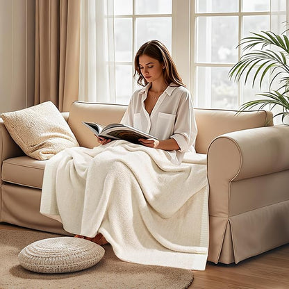NEXHOME PRO Super Soft Blanket for Women, Cozy Blanket Warm Reversible Knit - Image 3