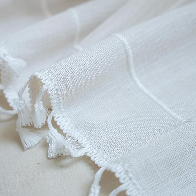 ColorBird White Window Curtains, 2 Panels 63 Inch Farmhouse Window Curtains - Image 6