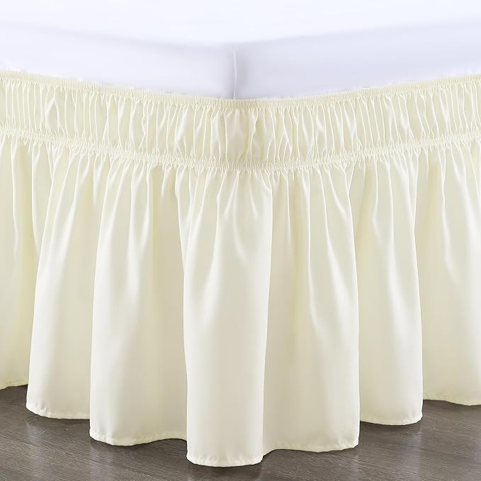 RIMELA Bed Skirt King Size 12 Inch Drop, Wrap Around Elastic Bedskirt Solid - Image 9