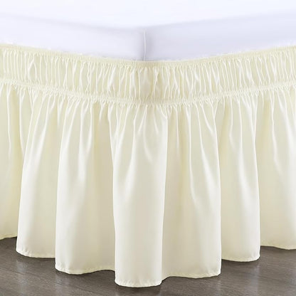 RIMELA Bed Skirt King Size 12 Inch Drop, Wrap Around Elastic Bedskirt Solid - Image 9
