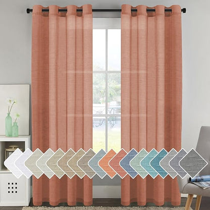 H.VERSAILTEX Linen Curtains Natural Linen Blended Curtain Panels by HVERSAILTEX
