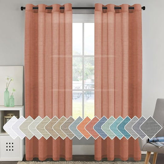 H.VERSAILTEX Linen Curtains Natural Linen Blended Curtain Panels by HVERSAILTEX