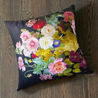 Elegant 24x24 Velvet Floral Pillow Cover, Double Sides Victorian Retro Floral - Image 2