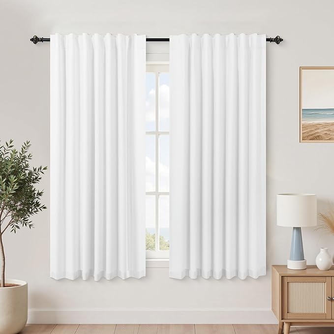 KOUFALL Short Black Out Curtains 54 Inch Long by KOUFALL