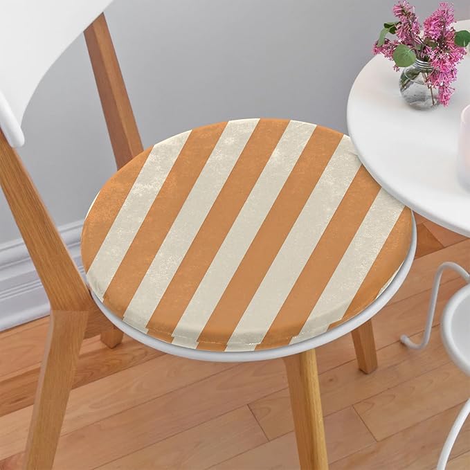 Stripes Geometric Pattern Foam Padded Seat Cushion by Shoblo